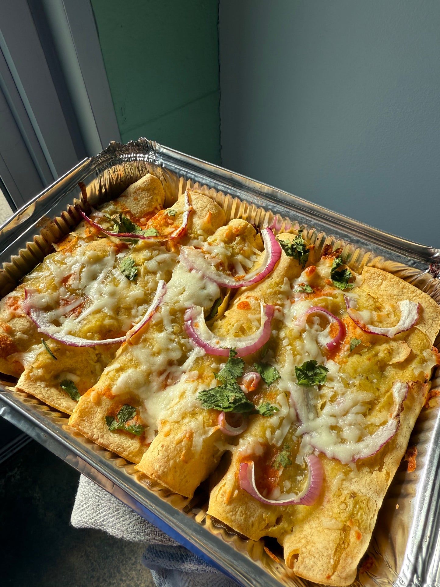 Green Chili Pork Enchiladas