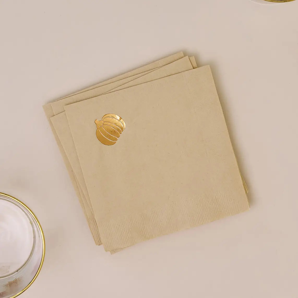 One & Only Paper Co - Pumpkin Copper Beverage Napkin - Set of 20