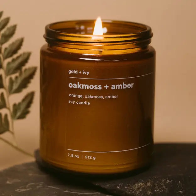 Gold + Ivy - Oakmoss + Amber Soy Candle 7.5oz