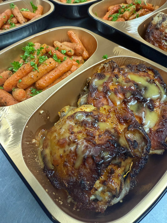 Maple Mustard Chicken Thighs & carrots