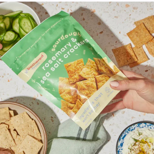 Unbothered Foods - Sourdough Rosemary and Sea Salt Crackers