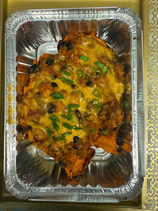 Chili Stuffed Sweet Potatoes