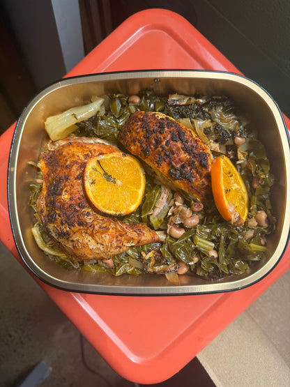 Roasted Chicken & Collard Greens