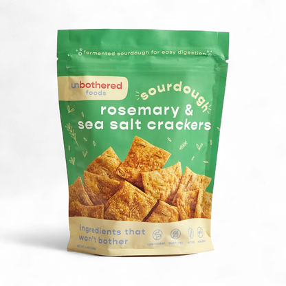 Unbothered Foods - Sourdough Rosemary and Sea Salt Crackers
