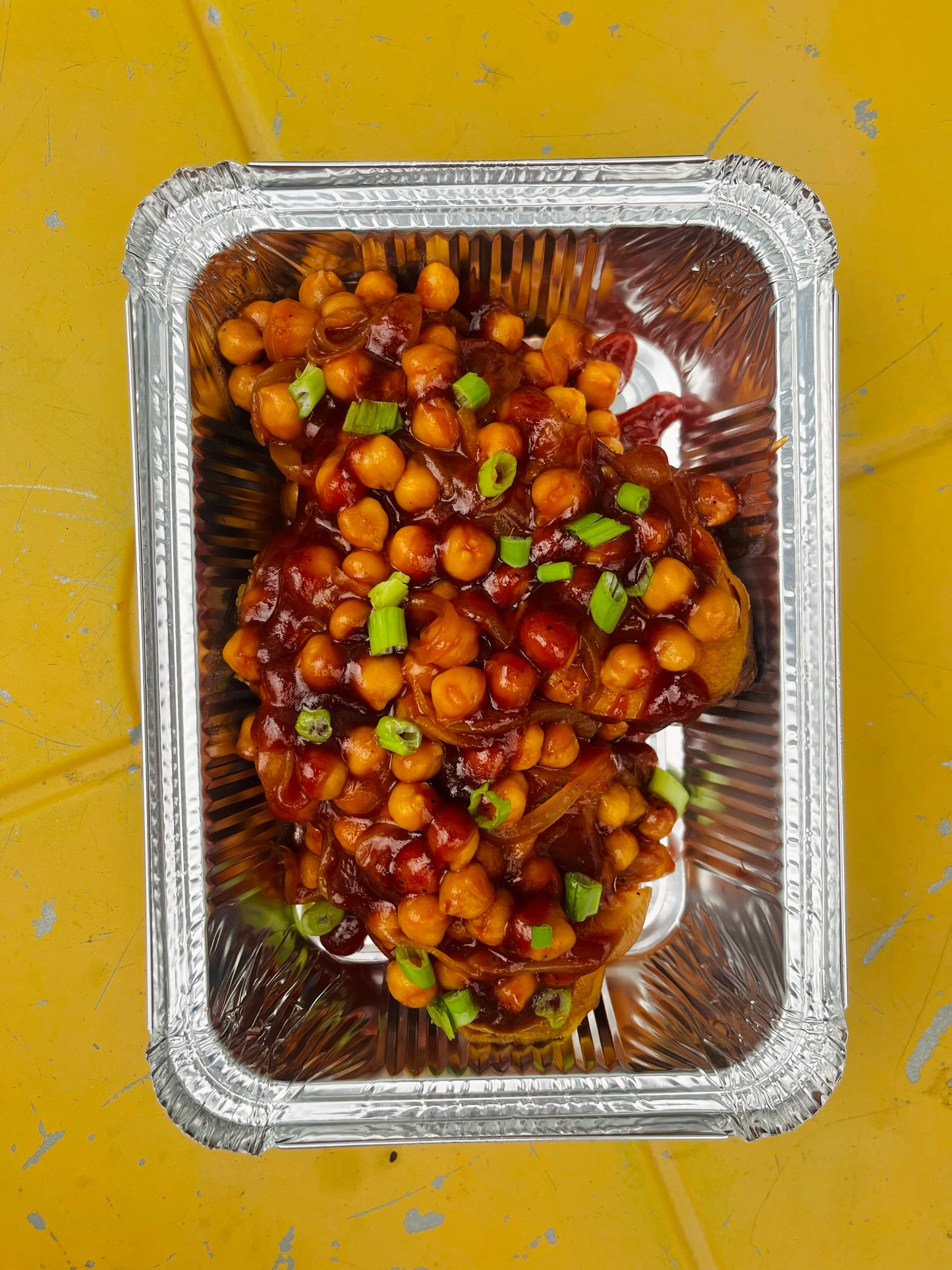 Bbq chickpea sweet potatoes