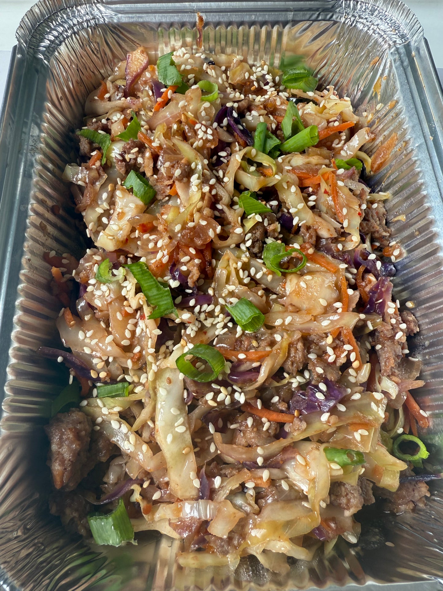 Pork egg roll in a bowl