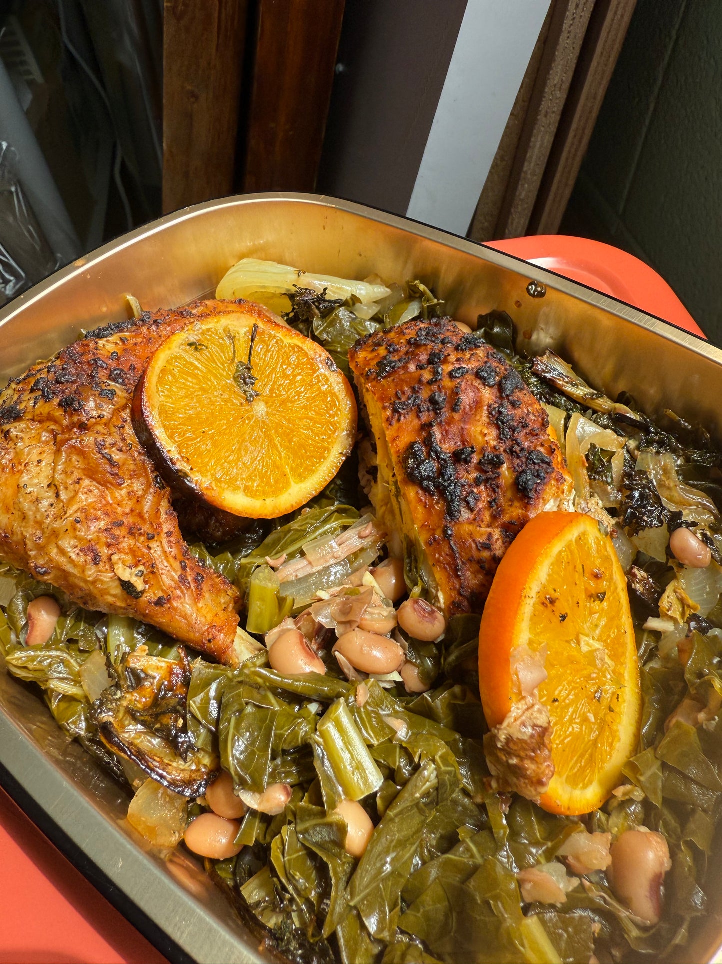Roasted Chicken & Collard Greens