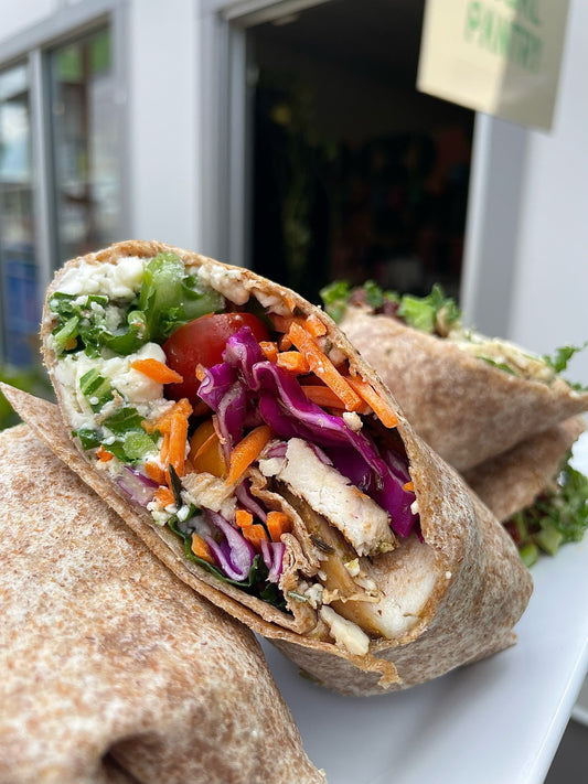 Greek chicken wrap