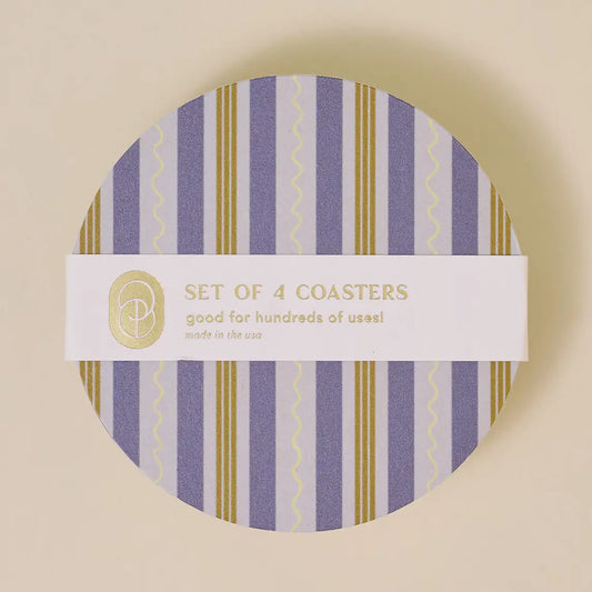 One & Only Paper Co - Squiggle Stripes Coaster - Set of 4