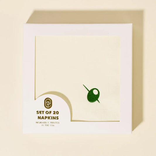 One & Only Paper Co - Olive Beverage Napkin Set - Set of 20