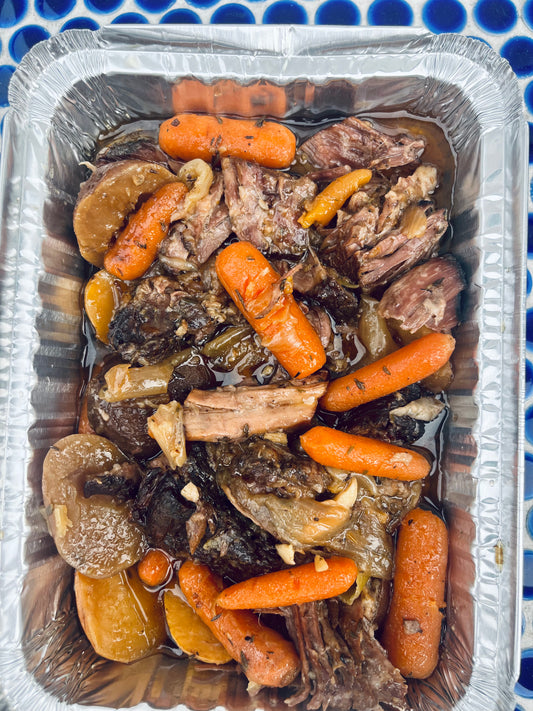 Pot roast with carrots and potatoes