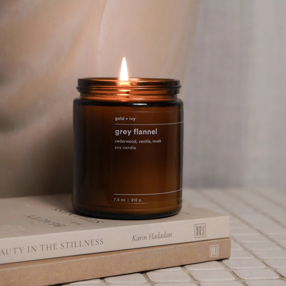 Gold + Ivy - Grey Flannel Soy Candle 7.5oz